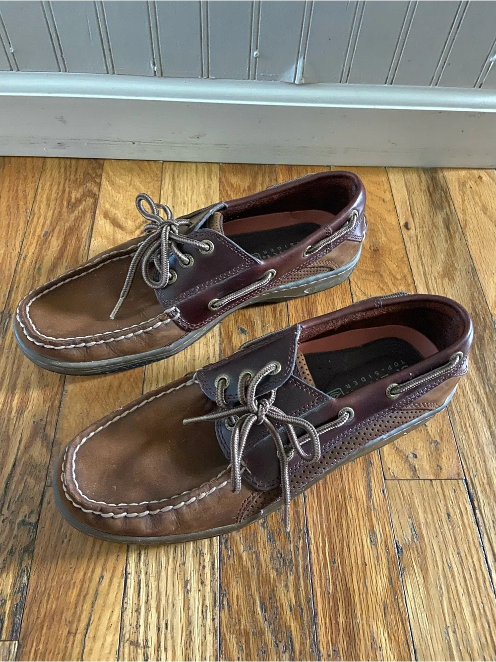 Sperry billfish 3 eye waterproof Brown Leather Boat Shoes 8.5